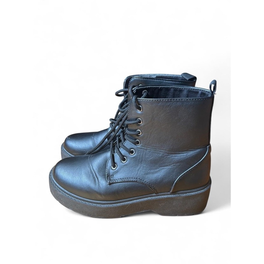 Charles Albert Lousia-S Black Platform Combat Boots Lug Sole Minimalist Grunge 7